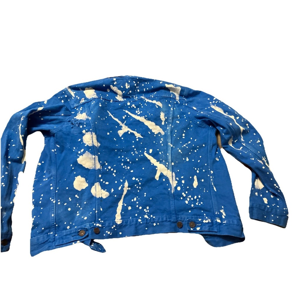 Levi's Blue Denim Jacket with White Paint Splatter - Picture 6 of 9